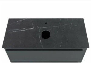 La Fenice Granite FNC-03-VS03-80 Столешница на тумбу для раковины 80*49 см (черный мрамор)