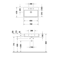 Duravit Vero Air 2350700027 Раковина подвесная | накладная 70*47 cм (белый)