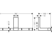 Axor Universal Rectangular 42657140 Держатель для туалетной бумаги двойной (шлифованная бронза)