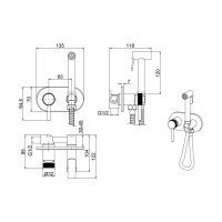 Allen Brau Priority 5.31005-BN Гигиенический душ - комплект со смесителем (никель матовый)