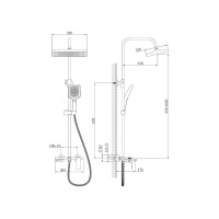 BELZ B678-3 B24678-3 Душевая система | комплект со смесителем с функцией наполнения ванны (вороненая сталь)