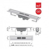 AlcaPlast APZ1001-550 Душевой трап 550 мм - для перфорированной решётки