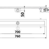 TIMO Standart DP20-700 Душевой трап 700 мм | без декоративной решётки