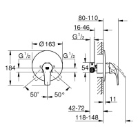 GROHE Start Curve 29114000 Смеситель для душа встраиваемый (хром)