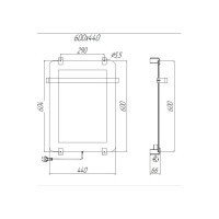 Allen Brau Infinity 00325635 Полотенцесушитель электрический 600*440 мм - комплект с креплением и рейлингом 2.0 (чёрное матовое стекло | чёрный шлифованный)