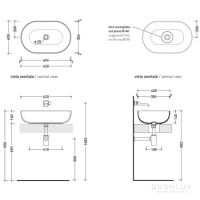 Flaminia App AP62ACAR Раковина накладная на столешницу 62*40 см (Carbone)