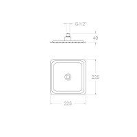 Ramon Soler BVRPK225NM Верхний душ 225*225 мм - с потолочным кронштейном (чёрный матовый)