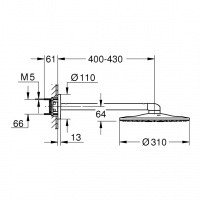 Grohe Rainshower 310 SmartActive 26475DL0 Верхний душ с кронштейном 310*310 мм