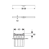 GEBERIT CleanLine 20 154.451.KS.1 Накладная панель для душевого трапа обрезная 300 - 1300  мм (нержавеющая сталь)