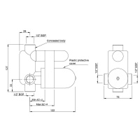 Jaquar ALD-CHR-065N Внутренняя часть смесителя для для ванны на 2 потребителя (хром)
