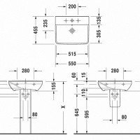 Duravit P3 Comforts 085837 00 00 Полупьедестал (белый)