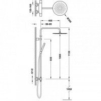 Tres Study 26238701AC Душевая система - комплект с термостатом (нержавеющая сталь)