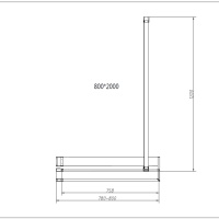 Vincea Walk-In HR VSW-4HR800CL Душевая перегородка 800*2000 мм (профиль хром | витраж прозрачное стекло)