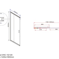 Vincea Garda VSS-1G8012CLGM Душевой уголок 1200*800*1900 мм (профиль вороненая сталь | витраж прозрачное стекло)