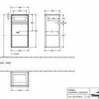 Villeroy Boch Collaro C032L0FQ Шкаф боковой для ванной комнаты, петли слева (Oak Graphite).