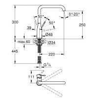 Grohe Essence New 30269GL0 Смеситель для кухни