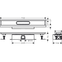 Hansgrohe uBox Universal 56023180 Монтажный набор трапа для душа - установка стандартная 700 мм