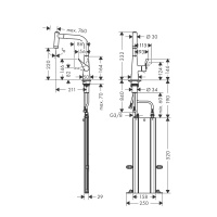 Hansgrohe Metris M71 73823000 Высокий смеситель для кухни с вытяжным изливом (хром)