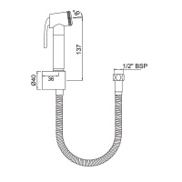 Jaquar ALD-GRF-573 Гигиенический душ - комплект с держателем и шлангом (графит)