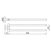 Jaquar Continental ACN-ACR-1115S Двойной держатель для полотенца 40 см (античная медь)