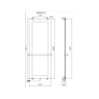 Allen Brau Infinity 00325631 Полотенцесушитель электрический 1200*440 мм - комплект с креплением и рейлингом 2.0 (чёрное матовое стекло | медь шлифованная)