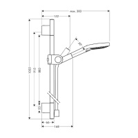 Axor Uno 2 27987340 Душевой гарнитур (шлифованный черный хром)