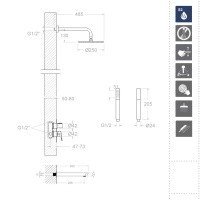 Ramon Soler URBAN CHIC K2115031 Душевая система с функцией наполнения ванны - комплект со смесителем (хром)