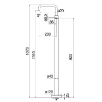 NOBILI Velis VE125188/3CGP Напольный смеситель для раковины - внешняя часть (золото шлифованное)