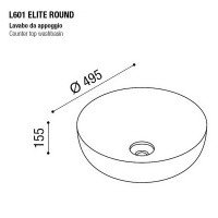 AeT Elite Round L601T0R0V0101 Раковина накладная Ø 495 мм (белый матовый)