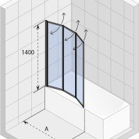 RIHO VZ Alta G008001111 Шторка для ванны 100*140 см (сатин | стекло)