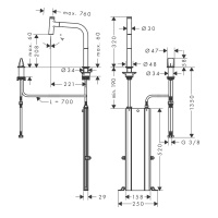 Hansgrohe Metris Select M71 73825000 Высокий смеситель для кухни с вытяжным изливом (хром)