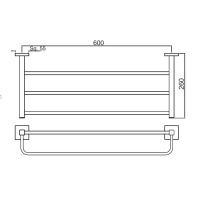 Jaquar Kubix Prime AKP-CHR-35781PS Полка для полотенец 60 см (хром)