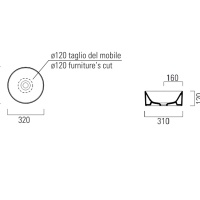 GSI Kube X 943515 Раковина накладная Ø 32 см (Ghiaccio Matte)