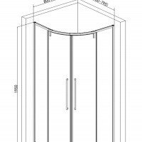 AQUAme AQM7101-2-8 Душевой уголок 800*800*1950 мм (чёрный матовый)