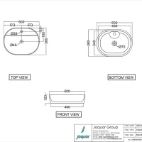 Jaquar Designer JDS-WHT-25937 Раковина накладная 50*38 см (белый глянцевый)