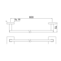 Jaquar Kubix Prime AKP-ABR-35711PS Держатель для полотенца 60 см (античная бронза)