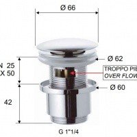 Remer 905CC2114CFP Выпуск для раковины с переливом (чёрный шлифованный хром)