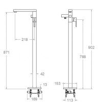 Ramon Soler KUATRO NK 498502S Напольный смеситель для ванны (хром)