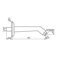Jaquar Shower SHA-GRF-483 Кронштейн для верхнего душа 190 мм (графит)