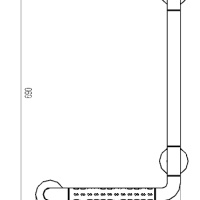 Dikalan 2W003 Угловой поручень для ванной комнаты 610*690 мм (белый)