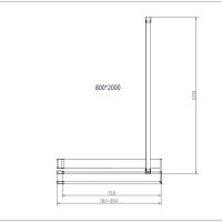 Vincea Walk-In HR VSW-4HR800CLG Душевая перегородка 800*2000 мм (профиль золото шлифованное | витраж прозрачное стекло)