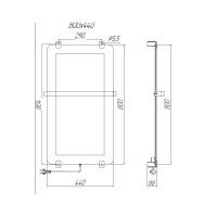 Allen Brau Infinity 00325629 Полотенцесушитель электрический 800*440 мм - комплект с креплением и рейлингом 2.0 (чёрное матовое стекло | медь шлифованная)