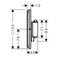 Hansgrohe ShowerSelect Comfort E 15574670 Центральный термостат - внешняя часть (чёрный матовый)