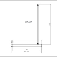 Vincea Walk-In HR VSW-4HR900CLG Душевая перегородка 900*2000 мм (профиль золото шлифованное | витраж прозрачное стекло)