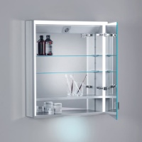 Keuco Royal Lumos 14301172101 Зеркальный шкаф с подсветкой 65*74 см - правый (алюминий)