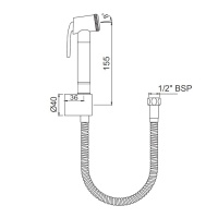 Jaquar ALD-BCH-577 Гигиенический душ - комплект с держателем и шлангом (чёрный хром)