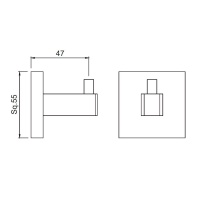 Jaquar Kubix Prime AKP-GRF-35791P Крючок для халата | для полотенца (графит)