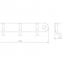 RUSH Bianki BI76233 Вешалка с крючками - 3 крючка (хром)