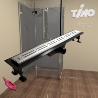 TIMO Super Plast SP10600-DG10600 Душевой лоток 600 мм - готовый комплект для монтажа с декоративной решёткой DG10 (нержавеющая сталь сатин)