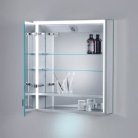 Keuco Royal Lumos 14301172201 Зеркальный шкаф с подсветкой 65*74 см - левый (алюминий)